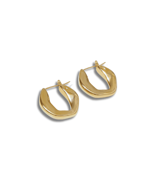Harper 18ct Gold Plated Geometric Hoops | Leonessa Gold