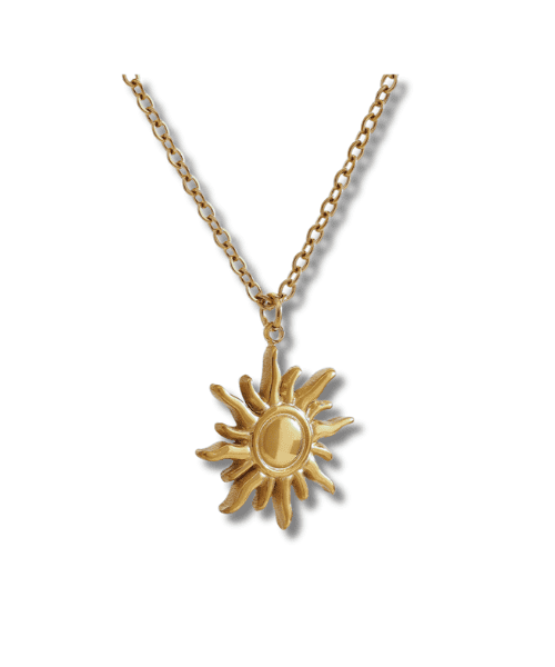 Lola 18ct Gold PVD Sun Pendant Necklace | Leonessa Gold