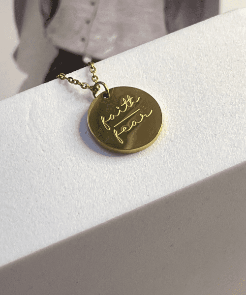 'Tamsin' Faith Over Fear 18ct Gold Plated Pendant | Leonessa Gold