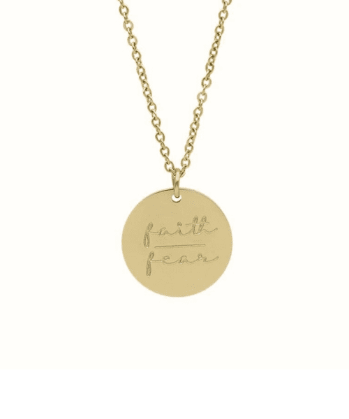 'Tamsin' Faith Over Fear 18ct Gold Plated Pendant | Leonessa Gold
